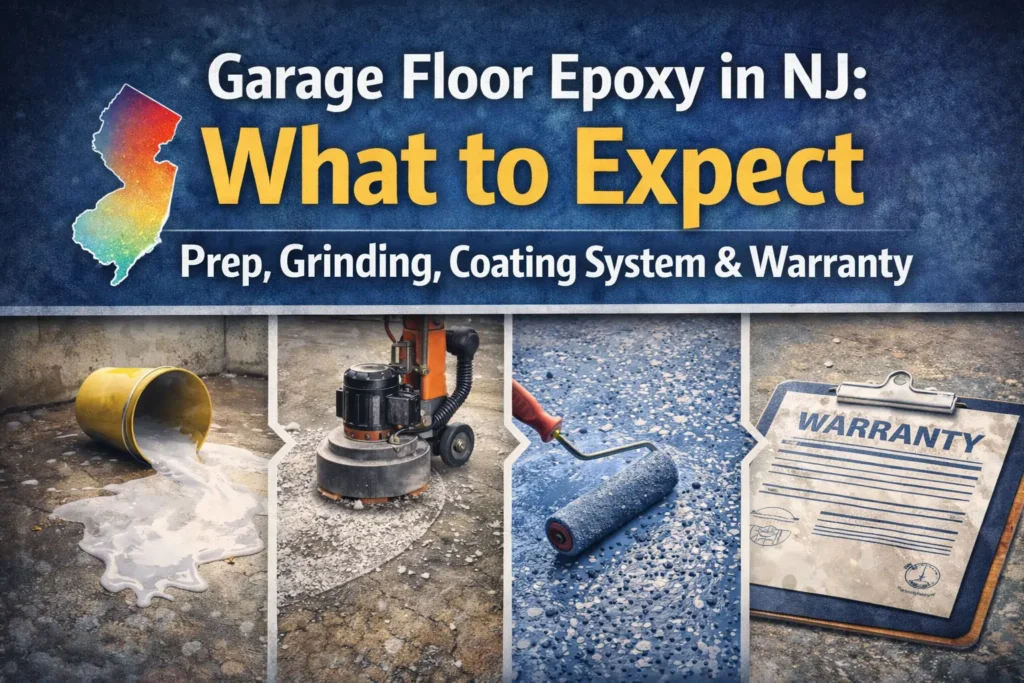 Garage Floor Epoxy in NJ What to Expect (Prep, Grinding, Coating System & Warranty)